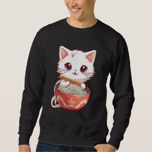 Otaku Cat Eat Japanese Ramen Noodles Sweatshirt