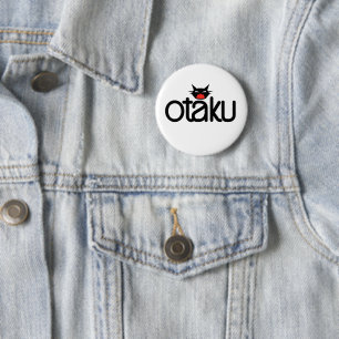 Otaku Cat Funny Slogan 6 Cm Round Badge