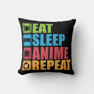Otaku - Eat, Sleep, Anime, Repeat - Manga, Funny Cushion