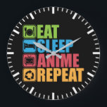 Otaku - Eat, Sleep, Anime, Repeat - Manga, Funny Large Clock<br><div class="desc">Otaku - Eat,  Sleep,  Anime,  Repeat - Manga,  Funny</div>