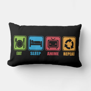 Otaku - Eat, Sleep, Anime, Repeat - Manga, Funny Lumbar Cushion