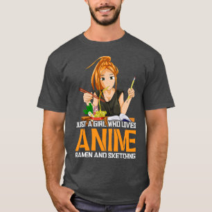 Otaku Girl Ramen Sketching Anime T-Shirt