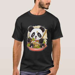 Otaku Kawaii Anime Panda Eat Japanese Ramen Noodle T-Shirt