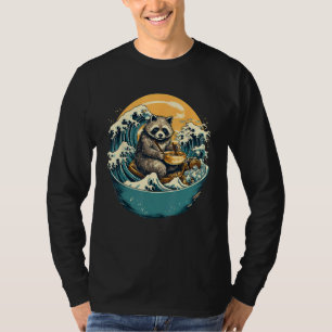 Otaku Racoon Eat Japanese Food Ramen Noodles 6 T-Shirt