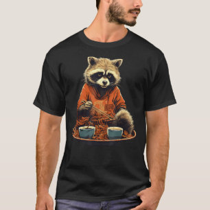 Otaku Racoon Eat Japanese Food Ramen Noodles T-Shirt