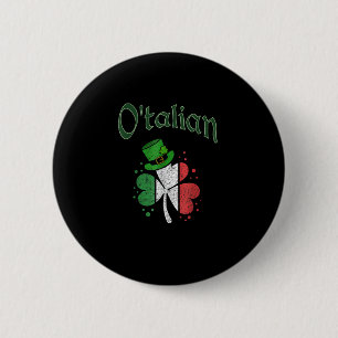 O'talian Irish St. Patrick's Day Shamrock Italian 6 Cm Round Badge
