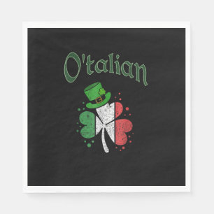 O'talian Irish St. Patrick's Day Shamrock Italian Napkin