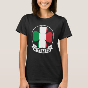 O'Talian Saint Patrick With Irish & Italia Flag on T-Shirt