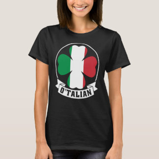 O'Talian Saint Patrick With Irish & Italia Flag on T-Shirt