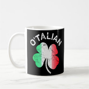 O'talian St Patrick Shamrock Italy Flag Coffee Mug
