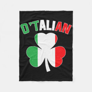 O'talian St Patricks Irish Italian Men Women Fleece Blanket