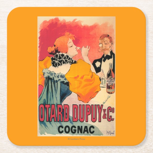 Otard-Dupuy & CO. Cognac Promotional Poster Square Paper Coaster (Front)