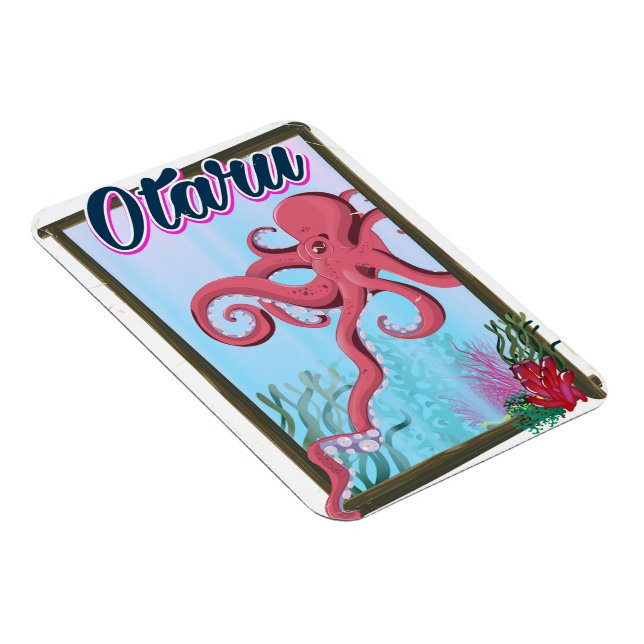 Otaru Japan Squid travel poster Magnet (Right Side)