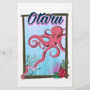 Otaru Japan Squid travel poster Stationery