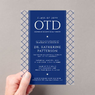 OTD Doctor of Occupational Therapy Graduation Acrylic Invitations