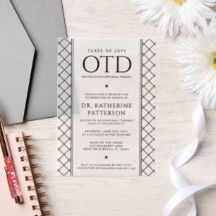 OTD Doctor of Occupational Therapy Graduation Vellum Invitations
