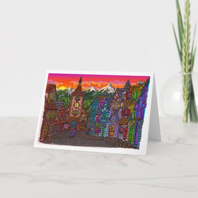 Othala - Village Illustration - Greeting Card (Front)