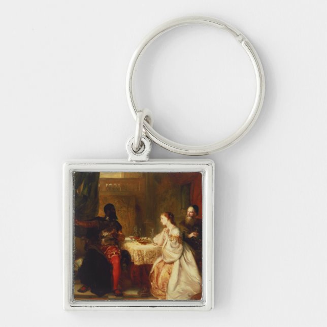 Othello Relating His Adventures to Desdemona Key Ring (Front)