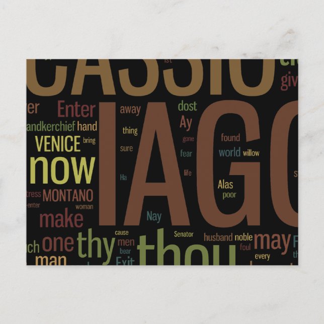 Othello Word Mosaic Postcard (Front)
