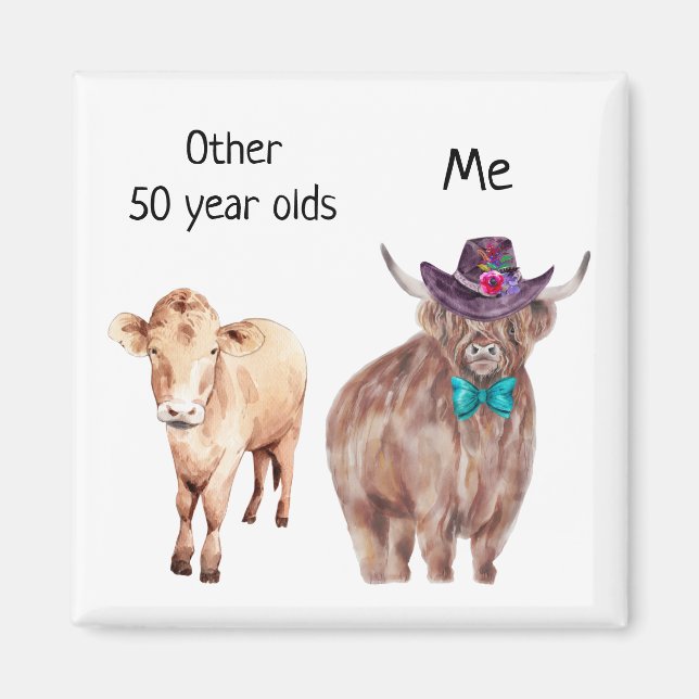 Other 50 Year olds Birthday Highland Cow Magnet (Front)