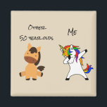 Other 50 Year olds Birthday You Me Unicorn Magnet<br><div class="desc">This design was created through digital art. It may be personalized by clicking the customize button and changing the color, adding a name, initials or your favorite words. Contact me at colorflowcreations@gmail.com if you with to have this design on another product. Purchase my original abstract acrylic painting for sale at...</div>