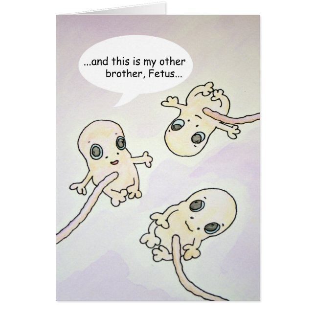 "Other Brother" Foetus Humour Card (Front)