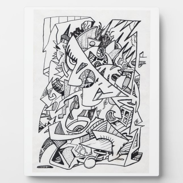 Other Planes of Here, ink drawing Plaque (Front)