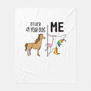 Other Unicorn 49 Year Olds Birthday And Me Gift Fo Fleece Blanket