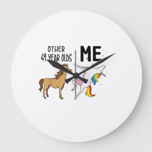 Other Unicorn 49 Year Olds Birthday And Me Gift Fo Large Clock