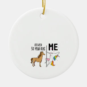 Other Unicorn 50 Year Olds Birthday And Me Gift Fo Ceramic Ornament
