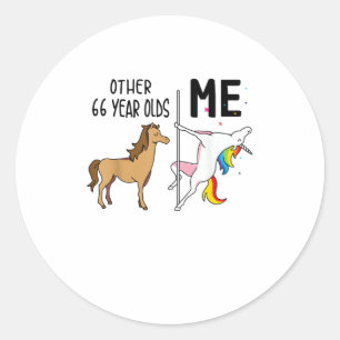 Other Unicorn 66 Year Olds Birthday And Me Gift Fo Classic Round Sticker