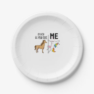 Other Unicorn 66 Year Olds Birthday And Me Gift Fo Paper Plate