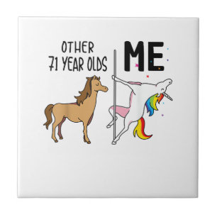 Other Unicorn 71 Year Olds Birthday And Me Gift Fo Ceramic Tile