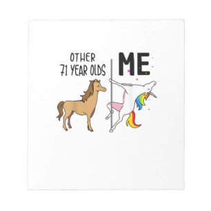 Other Unicorn 71 Year Olds Birthday And Me Gift Fo Notepad