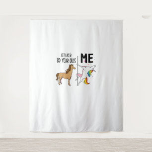 Other Unicorn 80 Year Olds Birthday And Me Gift Fo Tapestry