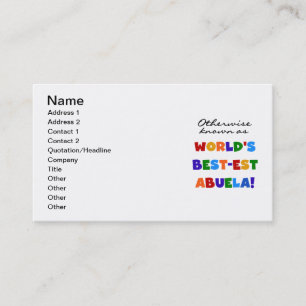 Otherwise Known as Best-est Abuela Gifts Business Card