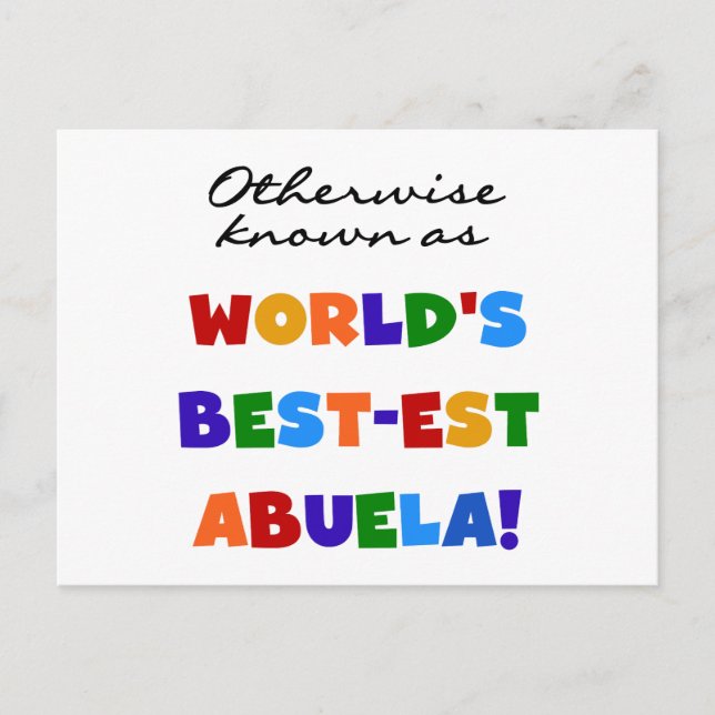 Otherwise Known as Best-est Abuela Gifts Postcard (Front)