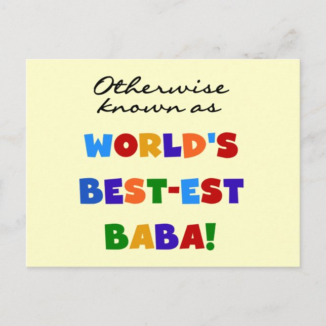 Otherwise Known as Best-est Baba T-shirts and Gift Postcard (Front)