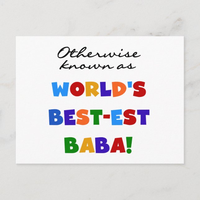 Otherwise Known as Best-est Baba T-shirts and Gift Postcard (Front)