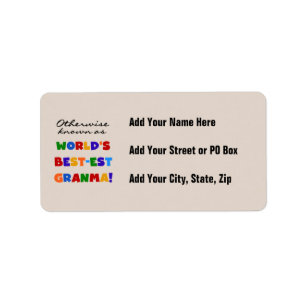 Otherwise Known as Best-est Granma Gifts Label