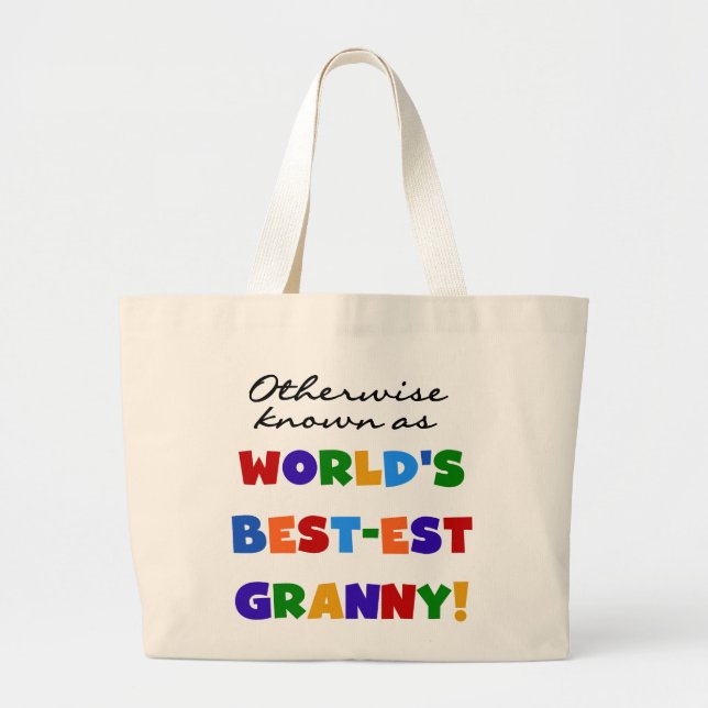 Otherwise Known as Best-est Granny Gifts Large Tote Bag (Front)