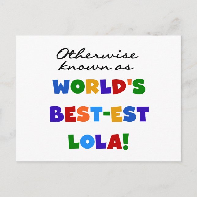 Otherwise Known as Best-est Lola Gifts Postcard (Front)