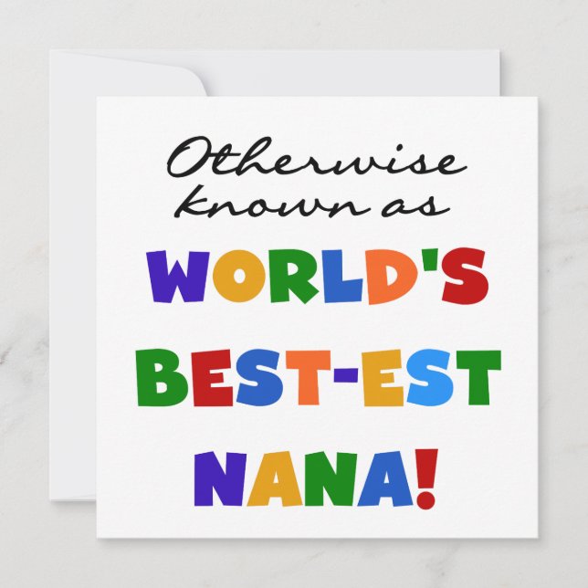 Otherwise Known as Best-est Nana Tshirts (Front)