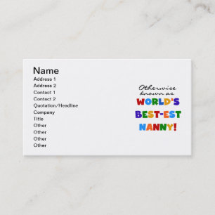 Otherwise Known as Best-est Nanny Gifts Business Card