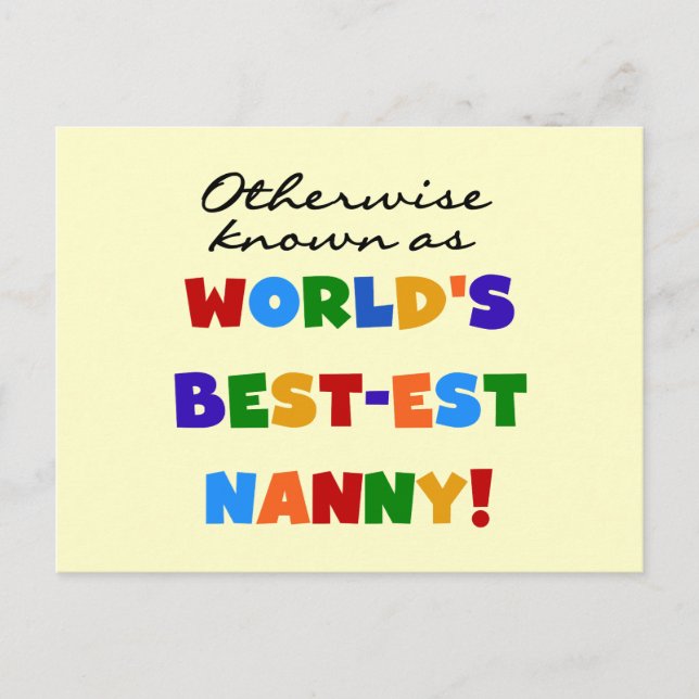 Otherwise Known as Best-est Nanny Gifts Postcard (Front)