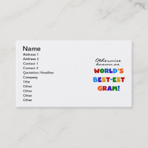 Otherwise Known as World's Best-est Gram Gifts Business Card