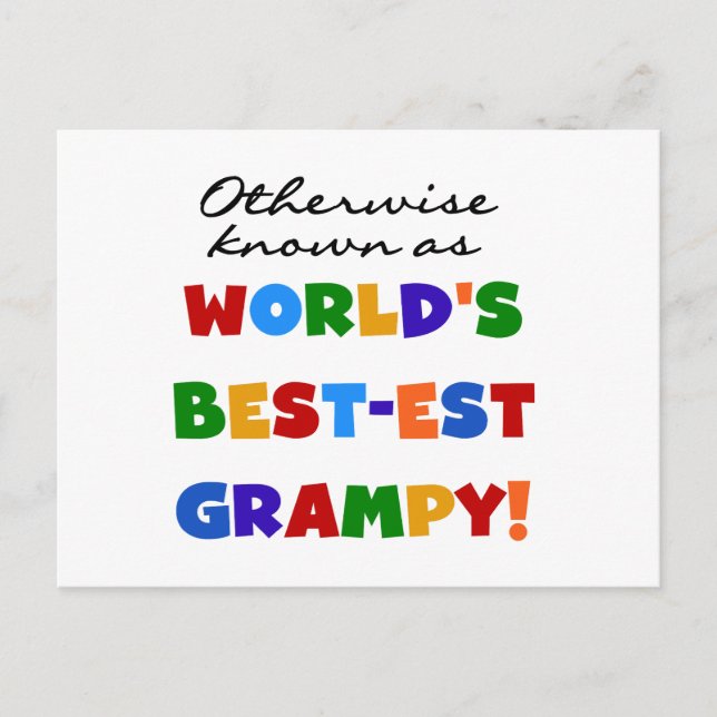 Otherwise Known as World's Best-est Grampy Gifts Postcard (Front)