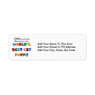 Otherwise Known Best-est Poppi T-shirts and Gifts Return Address Label
