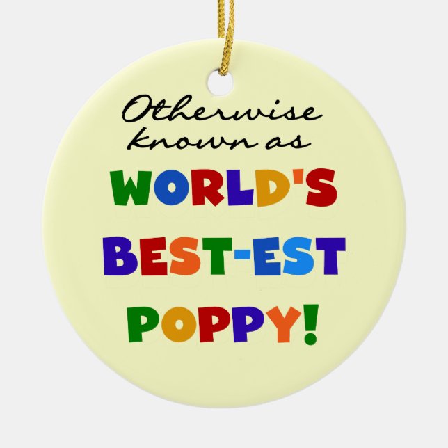 Otherwise Known Best-est Poppy Tshirts and Gifts Ceramic Tree Decoration (Front)
