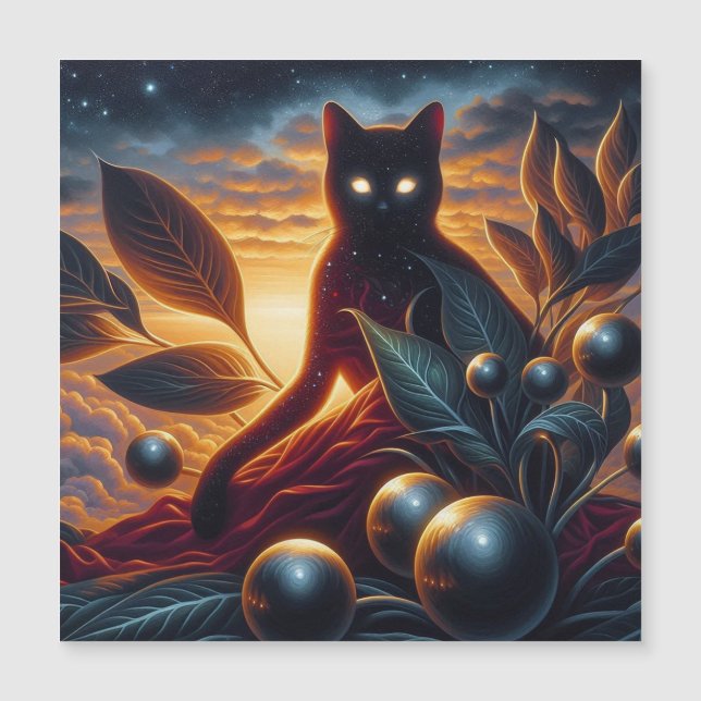 Otherworldly Cat Made of Stars: Surreal Artwork  (Front)